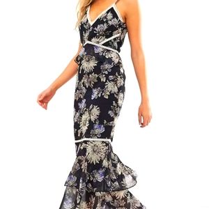 Hope & Ivy floral print fishtail Maxi dress